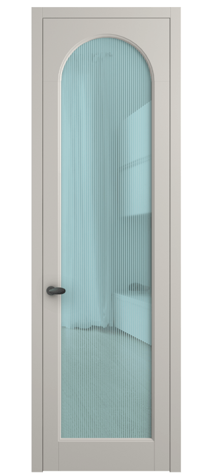 Межкомнатная дверь Палаццо 6804 Матовый облачно-серый Рифлёное голубое стекло "Дюна", триплекс Цена 150010 сом | Volhovec