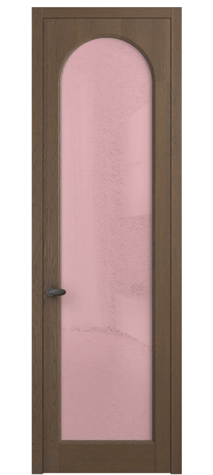 Межкомнатная дверь Палаццо 6804 Дуб туманный матовый Фактурное розовое стекло "Лёд", триплекс Цена 230820 сом | Volhovec