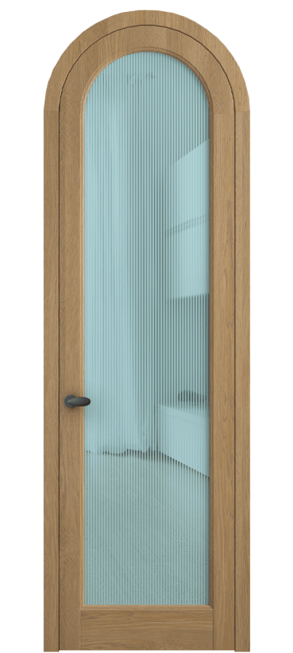 Межкомнатная дверь Палаццо 6814 Дуб пшеничный матовый Рифлёное голубое стекло "Дюна", триплекс Цена 309180.2 сом | Volhovec