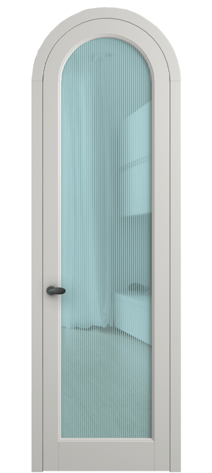 Межкомнатная дверь Палаццо 6814 Матовый серый Рифлёное голубое стекло "Дюна", триплекс Цена 190970 сом | Volhovec