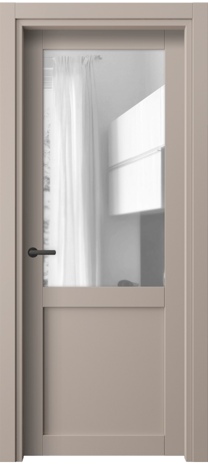 Межкомнатная дверь Нео 2122 ПЭТ серо-коричневый  Прозрачное стекло, триплекс Цена 46150 сом | Volhovec