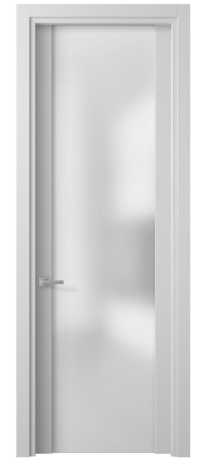 Межкомнатная дверь Planum 4114 Матовый белоснежный Сатинированное стекло Цена 69070 сом | Volhovec