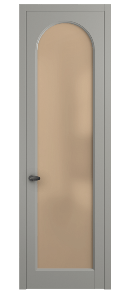 Межкомнатная дверь Палаццо 6804 Матовый нейтральный серый Сатинированное оранжевое стекло, триплекс Цена 141270 сом | Volhovec