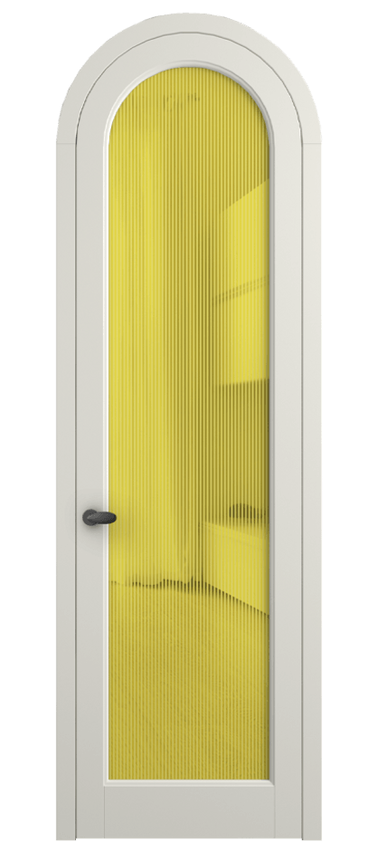 Межкомнатная дверь Палаццо 6814 Матовый жемчужный Рифлёное желтое стекло "Дюна", триплекс Цена 190970 сом | Volhovec