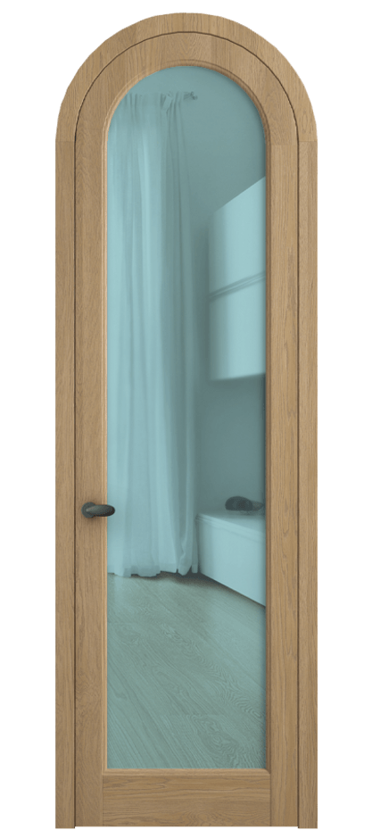Межкомнатная дверь Палаццо 6814 Дуб соломенный матовый Прозрачное голубое стекло, триплекс Цена 300440 сом | Volhovec