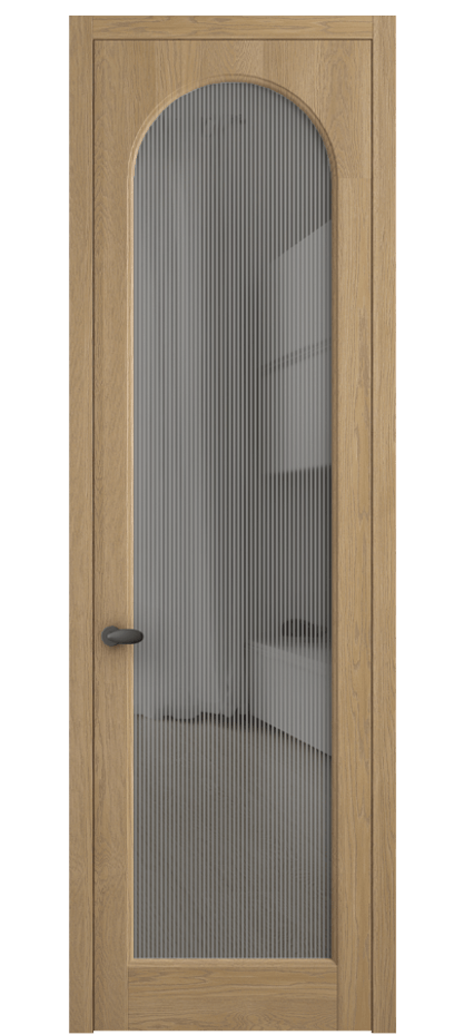 Межкомнатная дверь Палаццо 6804 Дуб соломенный матовый Рифлёное серое стекло "Дюна", триплекс Цена 224560 сом | Volhovec
