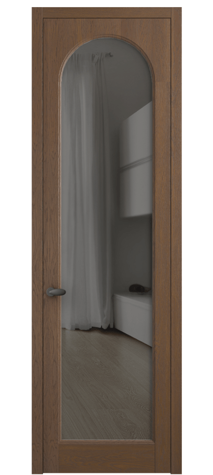 Межкомнатная дверь Палаццо 6804 Дуб каштановый матовый Прозрачное серое стекло, триплекс Цена 222080 сом | Volhovec