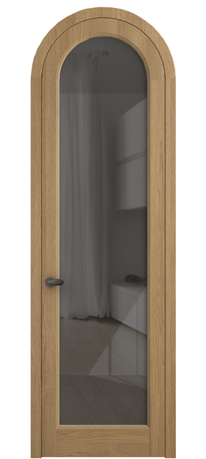 Межкомнатная дверь Палаццо 6814 Дуб пшеничный матовый Рефлективное серое стекло "Стопсол", калёное Цена 312090 сом | Volhovec