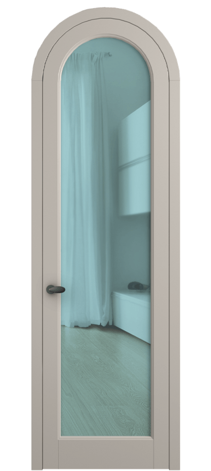 Межкомнатная дверь Палаццо 6814 Матовый светло-бежевый Прозрачное голубое стекло, триплекс Цена 186740 сом | Volhovec