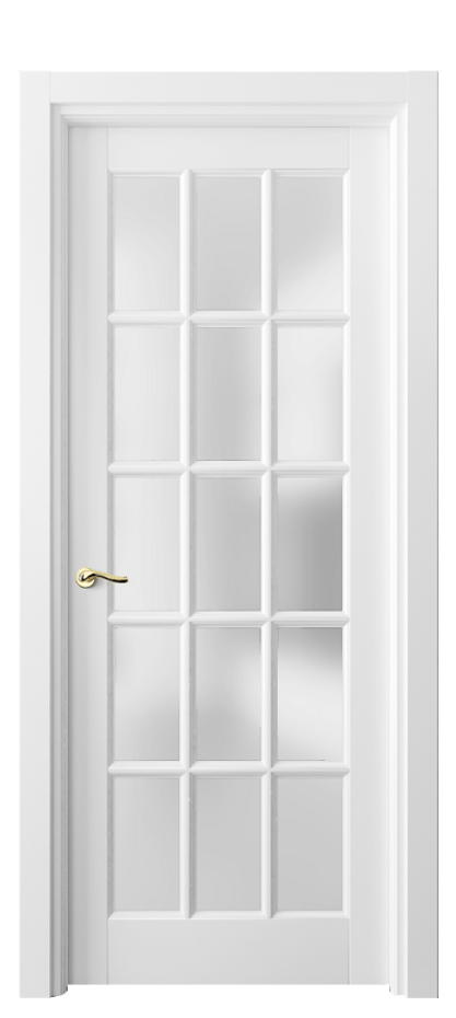 Межкомнатная дверь Лигнум 0708 Матовый белоснежный Сатинированное стекло Цена 167880 сом | Volhovec