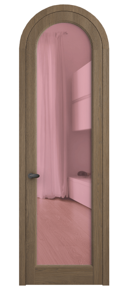 Межкомнатная дверь Палаццо 6814 Дуб джутовый матовый Прозрачное розовое стекло, триплекс Цена 306710 сом | Volhovec