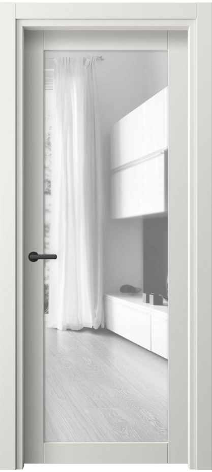 Межкомнатная дверь Нео 2102 ПЭТ белоснежный Прозрачное стекло, триплекс Цена 40270 сом | Volhovec