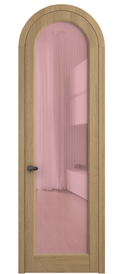 Межкомнатная дверь Палаццо 6814 Дуб соломенный матовый Рифлёное розовое стекло "Мору", триплекс Цена 312090 сом | Volhovec