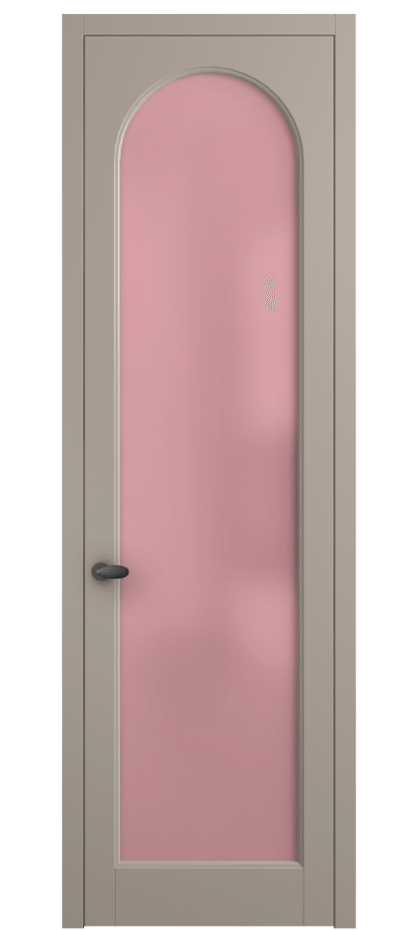 Межкомнатная дверь Палаццо 6804 Матовый бисквитный Сатинированное розовое стекло, триплекс Цена 106730 ₽ | Volhovec
