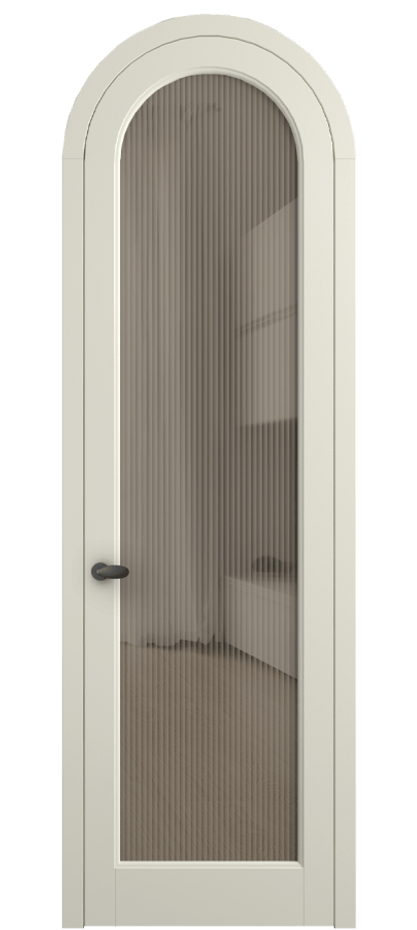 Межкомнатная дверь Палаццо 6814 Матовый молочно-белый Рифлёное бронзовое стекло "Мору", триплекс Цена 193880 сом | Volhovec