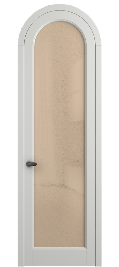 Межкомнатная дверь Палаццо 6814 Матовый светло-серый Фактурное оранжевое стекло "Лёд", триплекс Цена 190970 сом | Volhovec