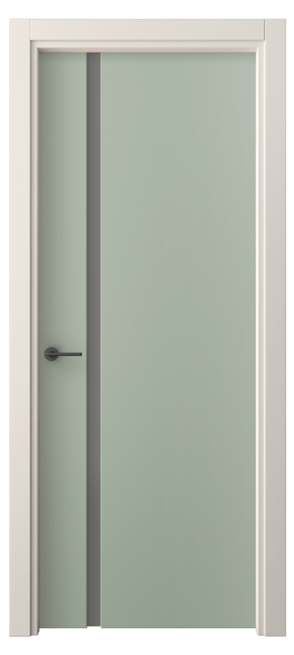 Межкомнатная дверь Freedom 4222 ПЭТ светло-оливковый Сатинированное серое стекло, триплекс Цена 44840 сом | Volhovec
