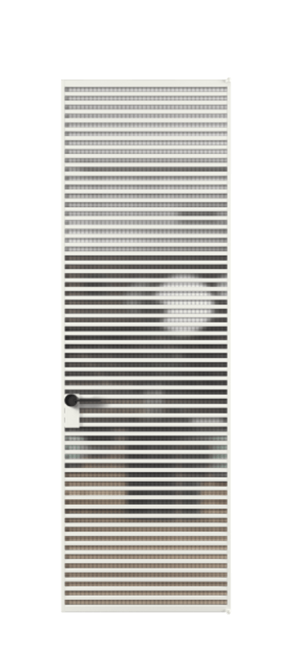 Алюминиевая дверь АЛПЛ040.07 Алюминий светло-серый Декоративное стекло с сеткой "Mesh silver", триплекс Цена 291040  | Volhovec