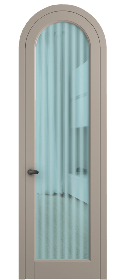 Межкомнатная дверь Палаццо 6814 Матовый бисквитный Рифлёное голубое стекло "Дюна", триплекс Цена 190970 сом | Volhovec
