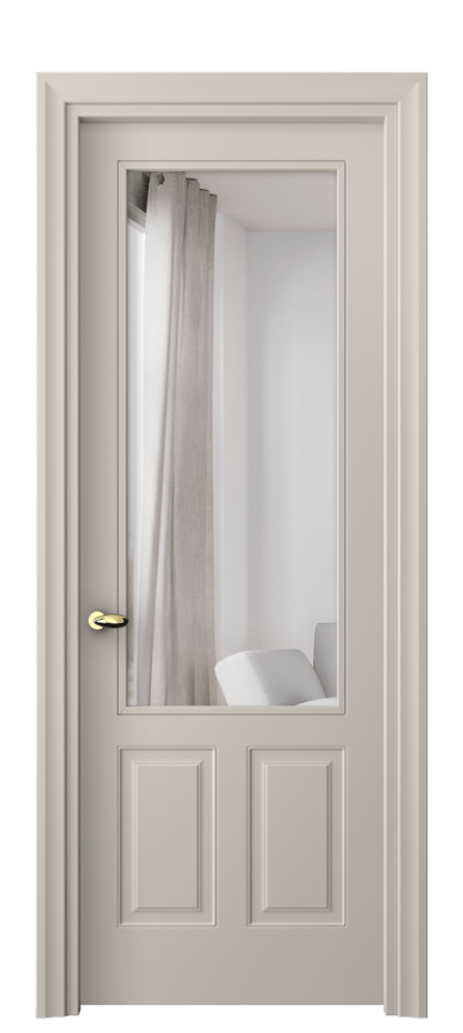 Межкомнатная дверь Esse 8522 Матовый светло-бежевый Двустороннее зеркало, триплекс, 7 мм Цена 68099 ₽ | Volhovec