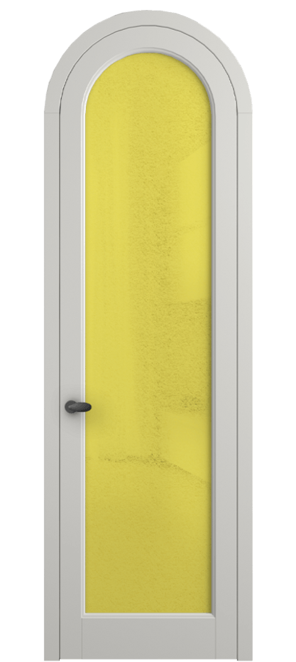 Межкомнатная дверь Палаццо 6814 Матовый серый Фактурное жёлтое стекло "Лёд", триплекс Цена 190970 сом | Volhovec