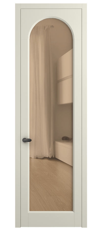 Межкомнатная дверь Палаццо 6804 Матовый молочно-белый Прозрачное оранжевое стекло, триплекс Цена 141270 сом | Volhovec