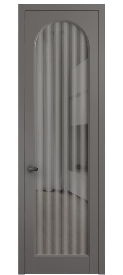 Межкомнатная дверь Палаццо 6804 Матовый классический серый Рифлёное серое стекло "Дюна", триплекс Цена 150010 сом | Volhovec