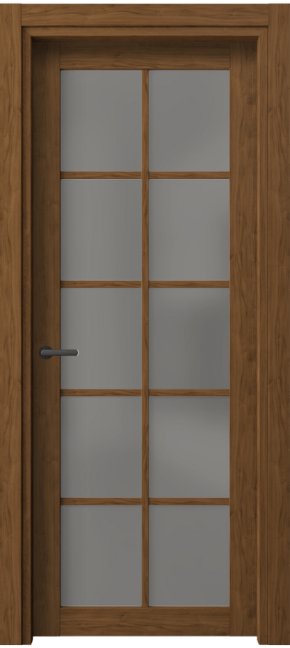 Межкомнатная дверь Нео 2106 Лесной орех Сатинированное серое стекло, триплекс Цена 17910 сом | Volhovec