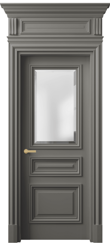 Межкомнатная дверь Антик 7304 Матовый классический серый Сатинированное стекло с фацетом Цена 239671 сом | Volhovec