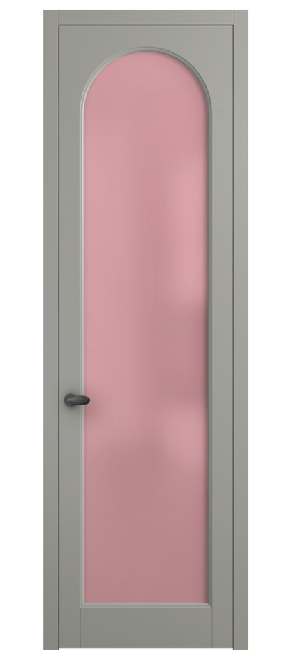 Межкомнатная дверь Палаццо 6804 Матовый нейтральный серый Сатинированное розовое стекло, триплекс Цена 141270 сом | Volhovec
