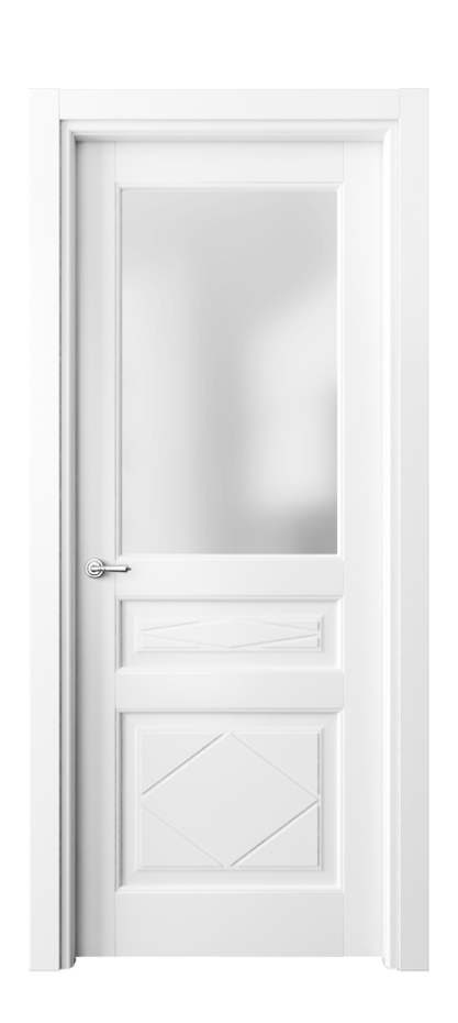 Межкомнатная дверь Тоскана Ромбо 6344 Матовый белоснежный Сатинированное стекло Цена 144000 сом | Volhovec