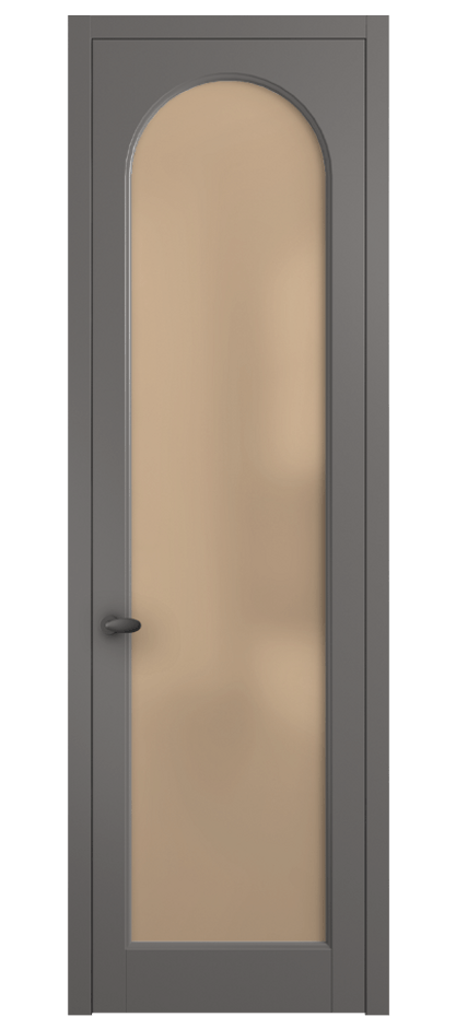 Межкомнатная дверь Палаццо 6804 Матовый классический серый Сатинированное оранжевое стекло, триплекс Цена 97029 ₽ | Volhovec