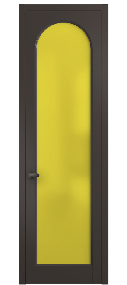 Межкомнатная дверь Палаццо 6804 Матовый антрацит Сатинированное жёлтое стекло, триплекс Цена 141270 сом | Volhovec