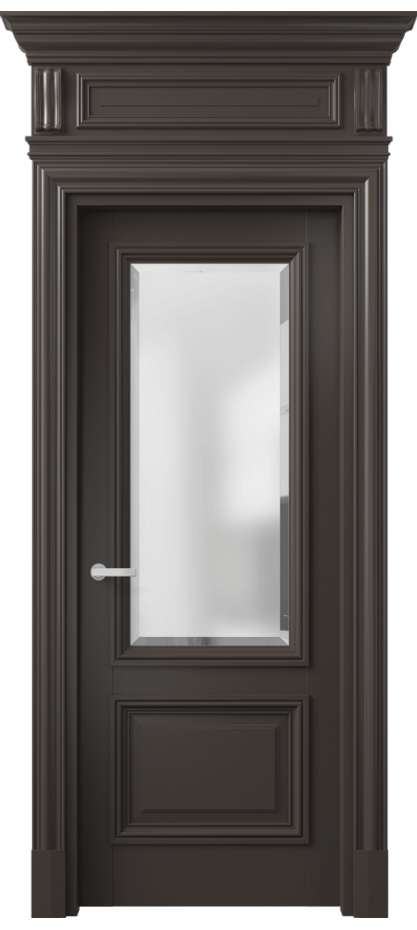 Межкомнатная дверь Антик 7302 Матовый антрацит Сатинированное стекло с фацетом Цена 238290 сом | Volhovec