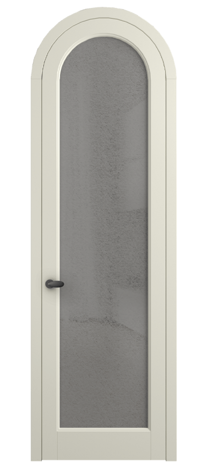 Межкомнатная дверь Палаццо 6814 Матовый молочно-белый Фактурное серое стекло "Лёд", триплекс Цена 190970 сом | Volhovec