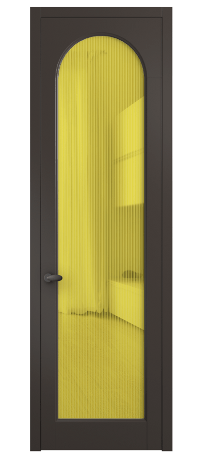 Межкомнатная дверь Палаццо 6804 Матовый антрацит Рифлёное жёлтое стекло "Мору", триплекс Цена 152920 сом | Volhovec