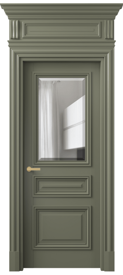 Межкомнатная дверь Антик 7304 Матовый оливковый тёмный Прозрачное стекло с фацетом Цена 236320 сом | Volhovec