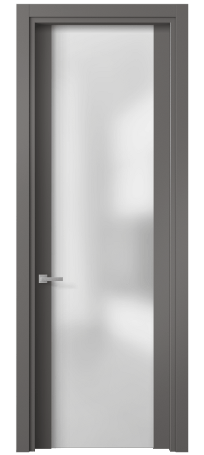 Межкомнатная дверь Planum 4114 Матовый классический серый Сатинированное стекло Цена 69070 сом | Volhovec