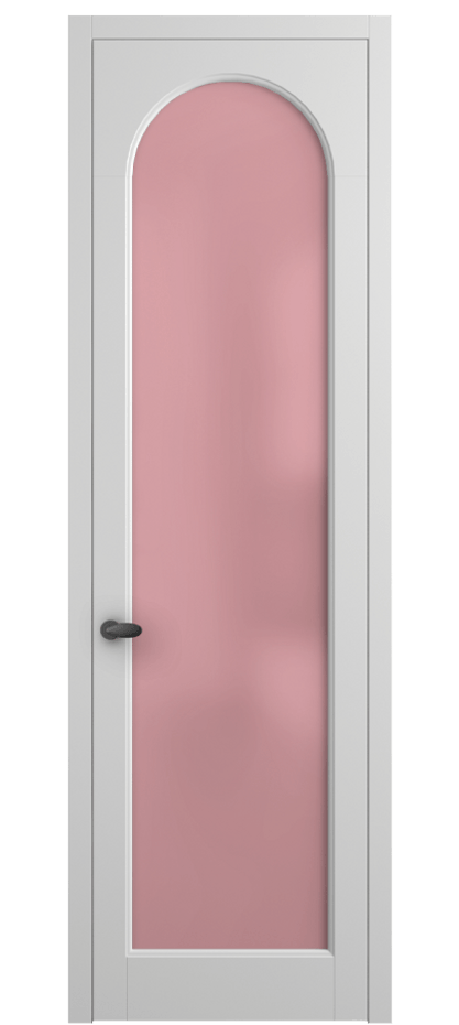 Межкомнатная дверь Палаццо 6804 Матовый белоснежный Сатинированное розовое стекло, триплекс Цена 141270 сом | Volhovec