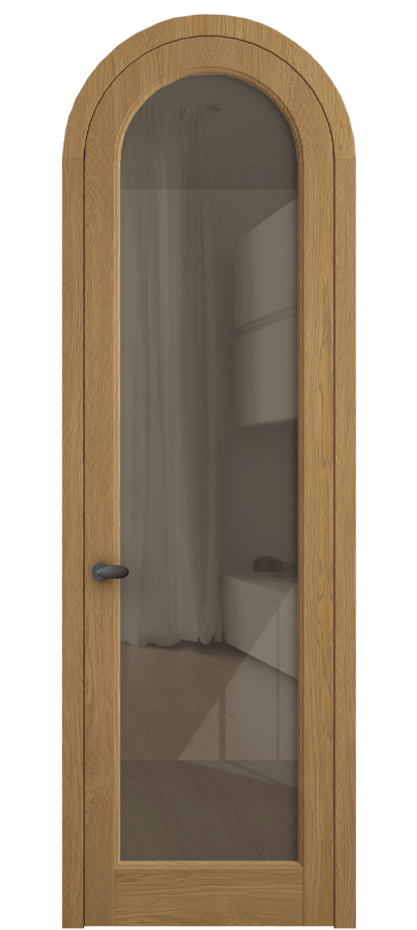 Межкомнатная дверь Палаццо 6814 Дуб солнечный матовый Рефлективное бронзовое стекло "Стопсол", калёное Цена 312090 сом | Volhovec