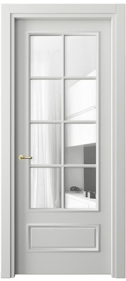 Межкомнатная дверь Paris 8112 Матовый светло-серый Прозрачное стекло Цена 112111 сом| Volhovec