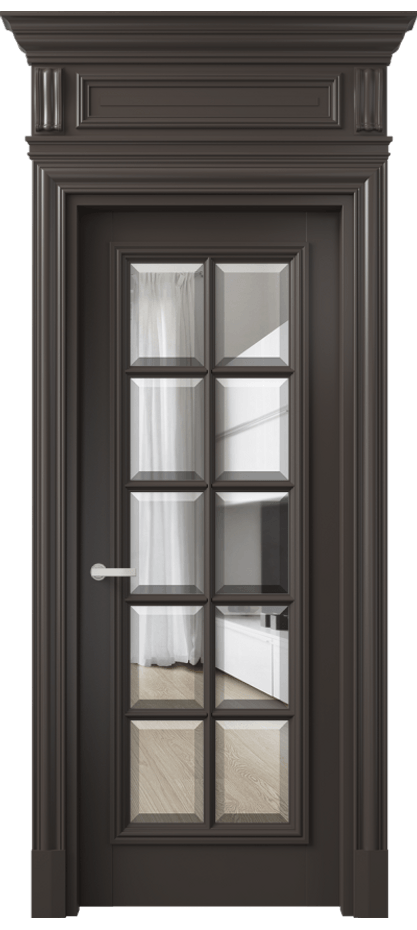 Межкомнатная дверь Антик 7310 Матовый антрацит Прозрачное стекло с фацетом Цена 264570 сом | Volhovec