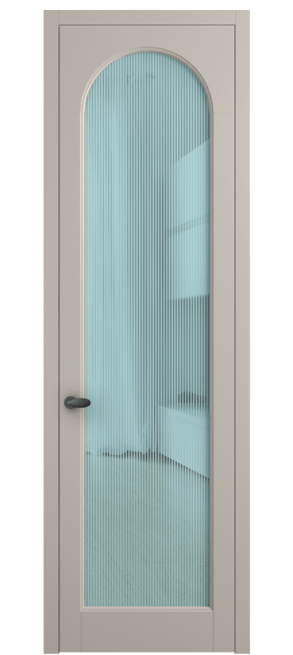 Межкомнатная дверь Палаццо 6804 Матовый светло-бежевый Рифлёное голубое стекло "Дюна", триплекс Цена 150010 сом | Volhovec