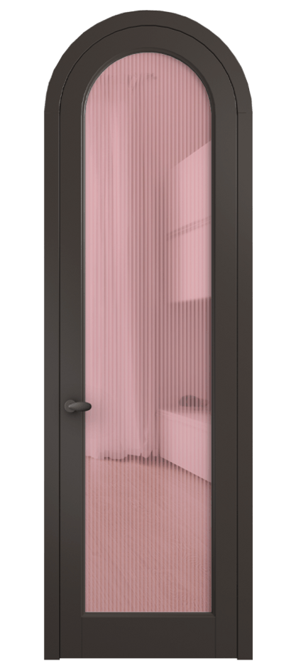 Межкомнатная дверь Палаццо 6814 Матовый антрацит Рифлёное розовое стекло "Moru", триплекс Цена 193880 сом | Volhovec