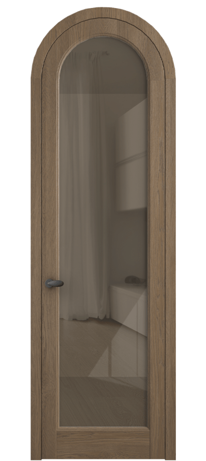 Межкомнатная дверь Палаццо 6814 Дуб джутовый матовый Рефлективное бронзовое стекло "Стопсол", калёное Цена 312090 сом | Volhovec