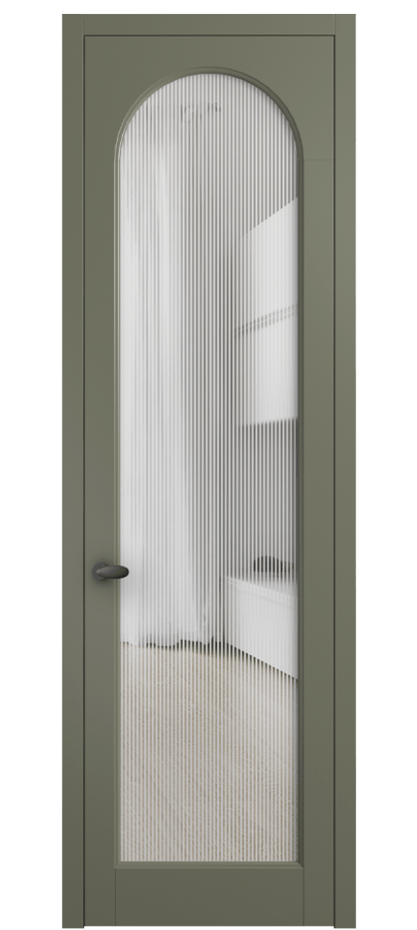 Межкомнатная дверь Палаццо 6804 Матовый оливковый тёмный Рифлёное стекло "Дюна", триплекс Цена 150010 сом | Volhovec