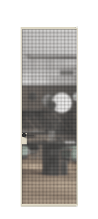 Алюминиевая дверь АЛПЛ040.01 Алюминий бежево-серый Декоративное стекло с сеткой "Mesh silver", триплекс Цена 182830  | Volhovec