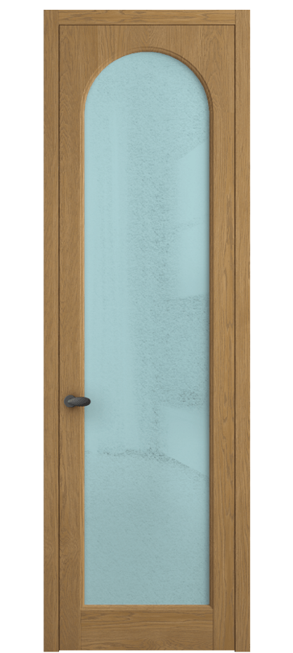 Межкомнатная дверь Палаццо 6804 Дуб солнечный матовый Фактурное голубое стекло "Лёд", триплекс Цена 230820 сом | Volhovec