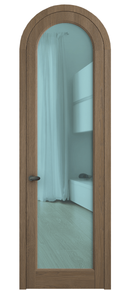 Межкомнатная дверь Палаццо 6814 Дуб джутовый матовый Прозрачное голубое стекло, триплекс Цена 306710 сом | Volhovec