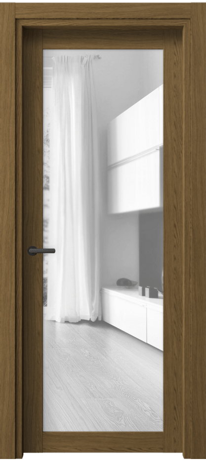 Межкомнатная дверь Нео 2102 Торфяной дуб Прозрачное стекло, триплекс Цена 43420 сом | Volhovec